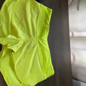 Neon yellow lily speed shorts